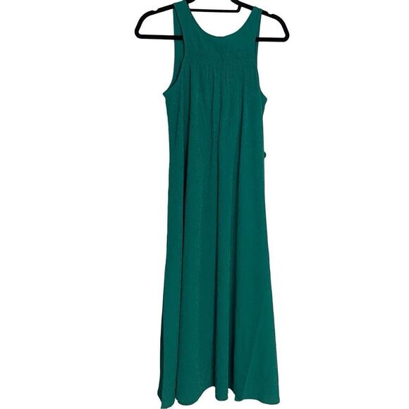 NWOT Athleta Echo Midi Dress Emerald Green Packable Long Breathable Size Small - Picture 4 of 4